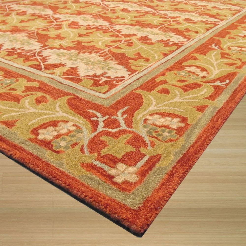 Rust Hand-Tufted Wool Transitional Morris Rug, 4' Round - Picture 2 of 3